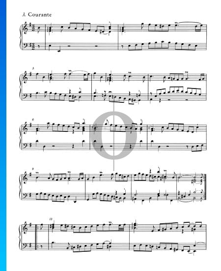 Suites Anglaises No. 5 en Mi mineur, BWV 810: 3. Courante Partition