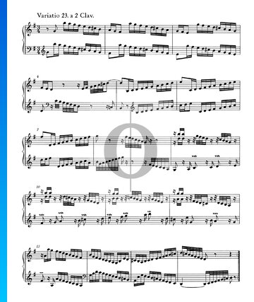 Variaciones Goldberg, BWV 988: Variación 23. a 2 claves Partitura