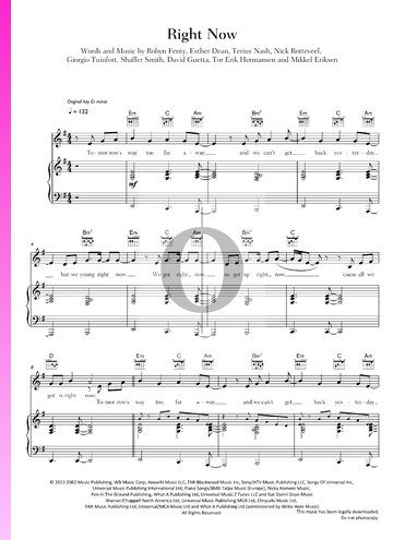 Right Now Sheet Music