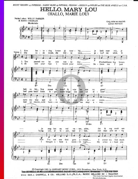 Hello, Mary Lou Musik-Noten
