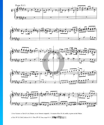 Fuga 8 en re sostenido menor, BWV 853 Partitura