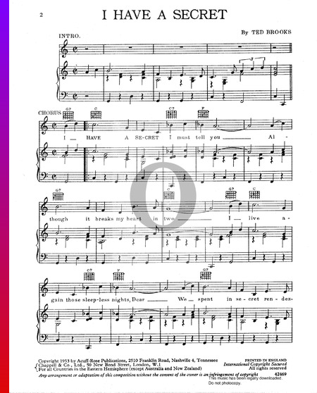 I Have A Secret Sheet Music