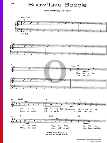 Snowflake Boogie Musik-Noten