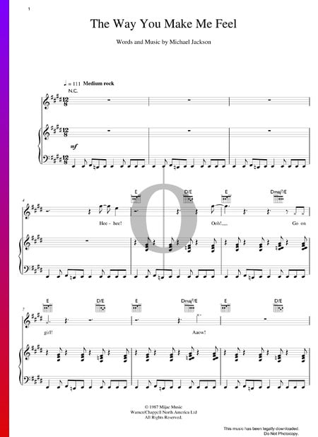 The Way You Make Me Feel Musik-Noten