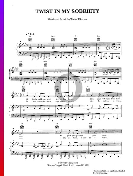 Twist In My Sobriety Musik-Noten