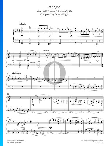 Cello Concerto in E Minor Op. 85: 3. Adagio Partitura