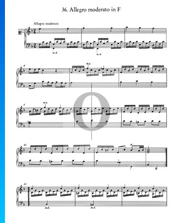 Partition Allegro moderato en Fa Majeur, No. 36