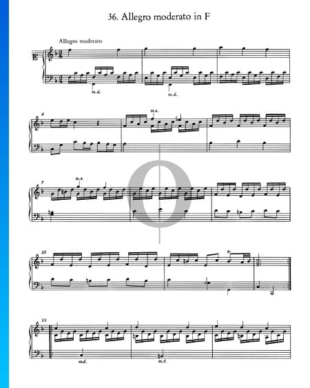 Allegro moderato in F Major, No. 36 Sheet Music