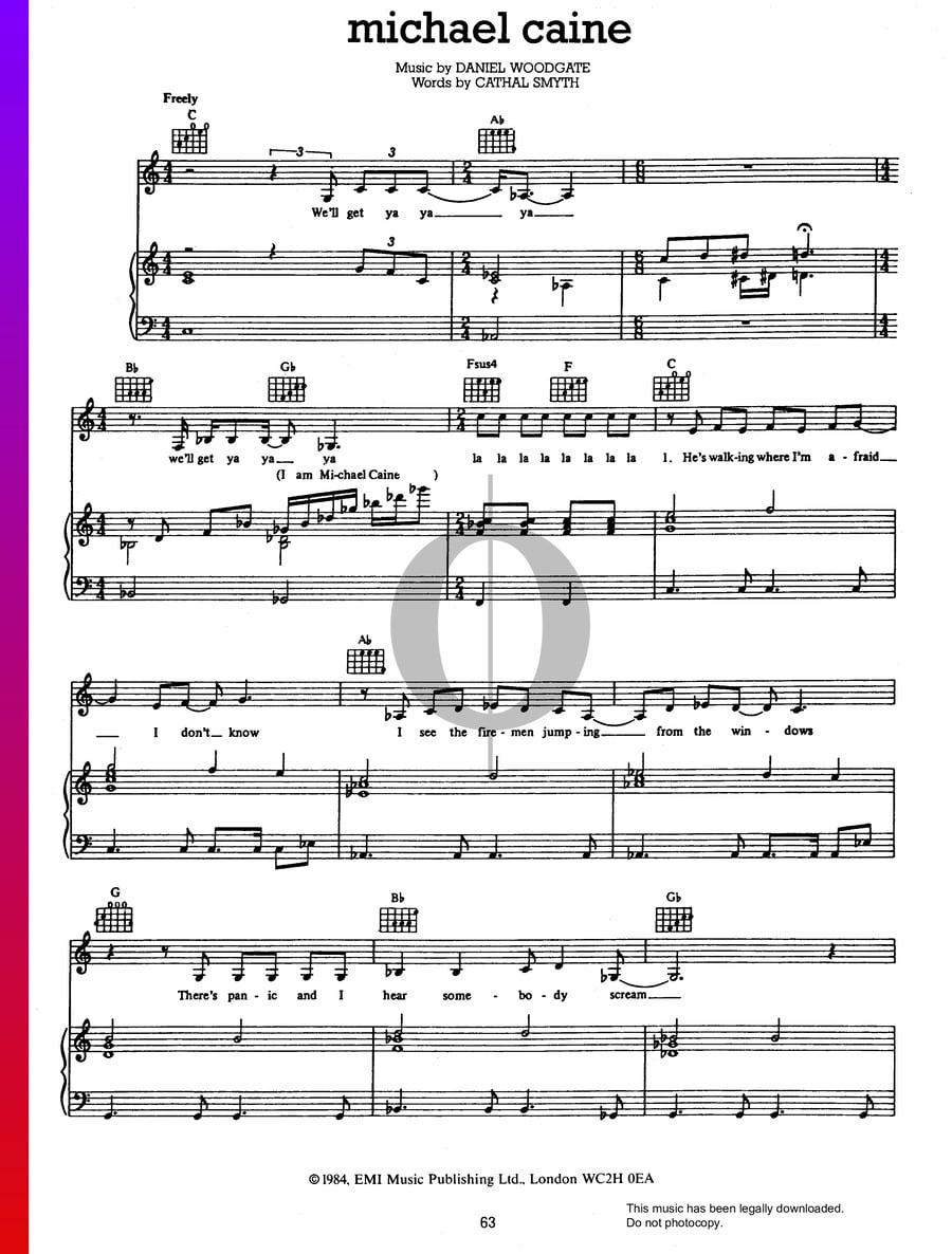 Michael Caine (Madness) Piano Sheet Music - OKTAV