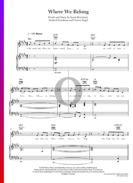 Where We Belong Partitura
