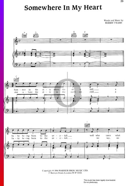 Somewhere In My Heart Partitura