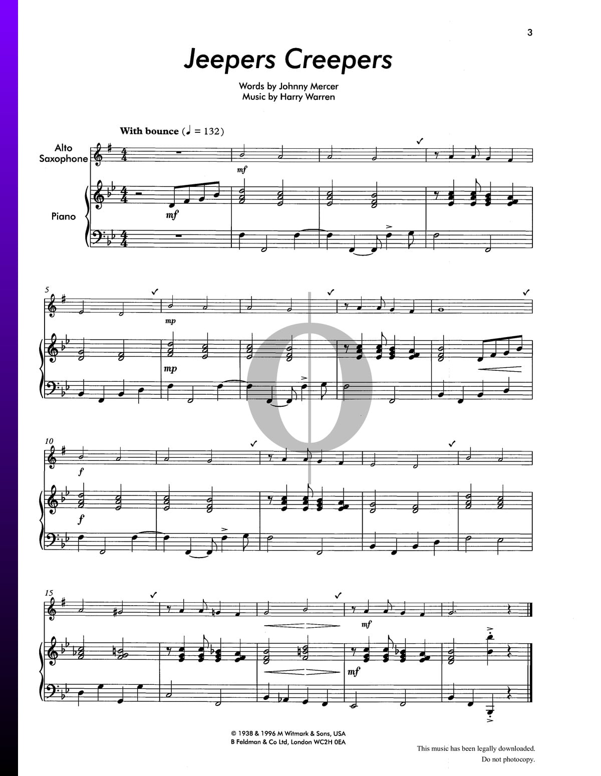 Jeepers Creepers (Louis Armstrong) Piano Sheet Music OKTAV