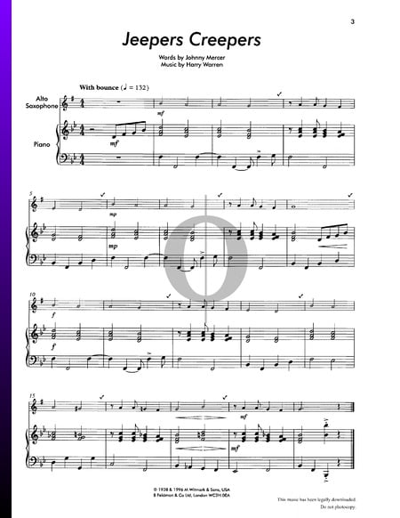 Jeepers Creepers Musik-Noten
