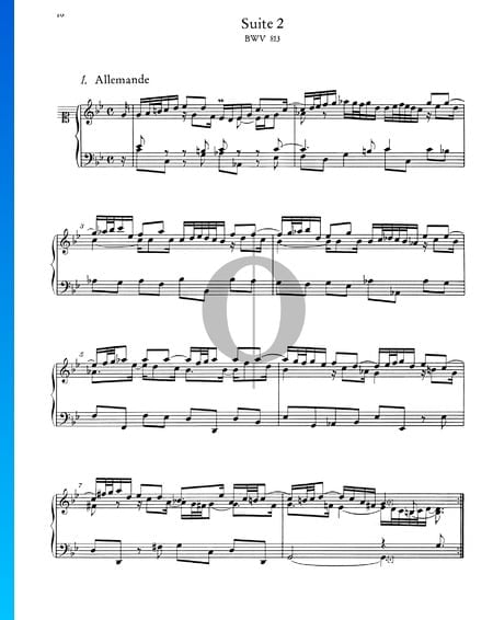French Suite No. 2 C Minor, BWV 813: 1. Allemande Sheet Music