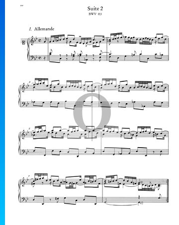 Partition Suite Française No. 2 Do mineur, BWV 813: 1. Allemande