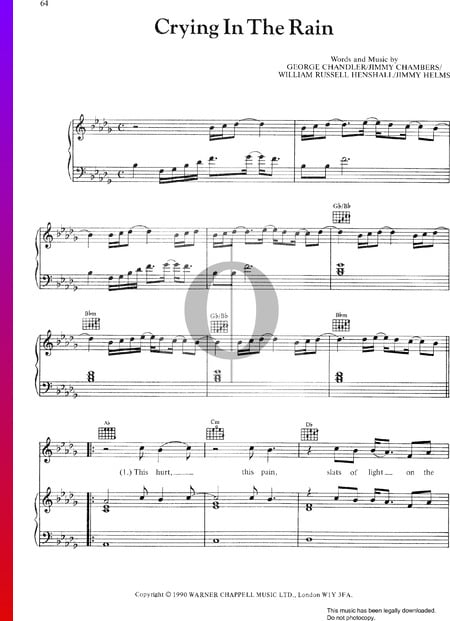 Crying In The Rain Sheet Music