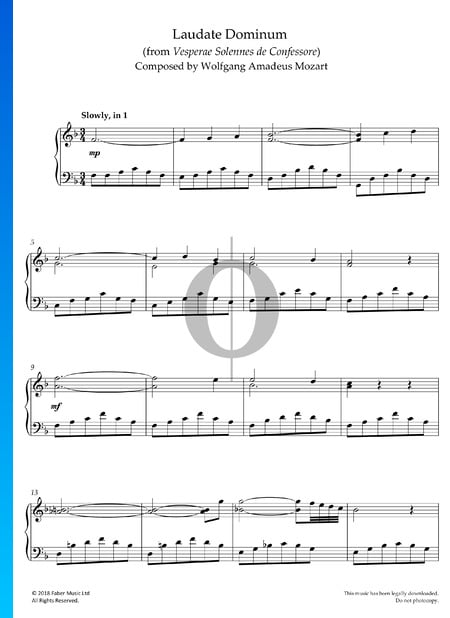 Vesperae solennes de Confessore, KV 339: Laudate Dominum Sheet Music