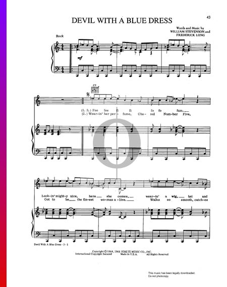 Devil With A Blue Dress Sheet Music