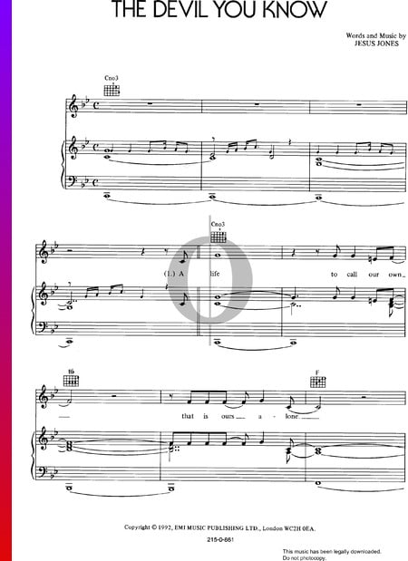 The Devil You Know Sheet Music