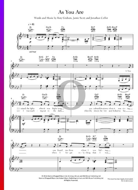 As You Are Sheet Music