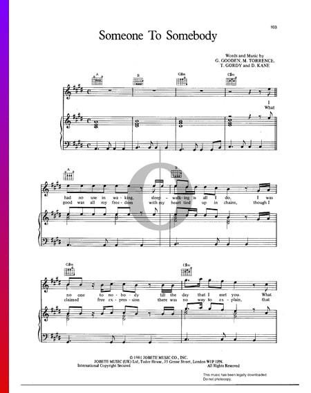 Someone To Somebody Musik-Noten
