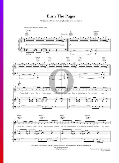 Burn The Pages Sheet Music