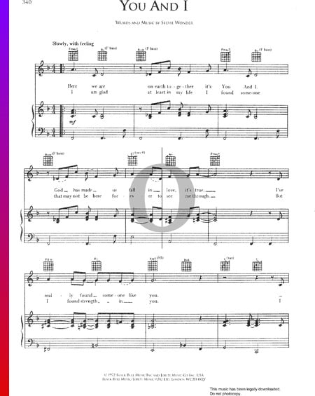 You And I Sheet Music