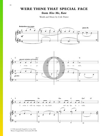 Were Thine That Special Face Sheet Music