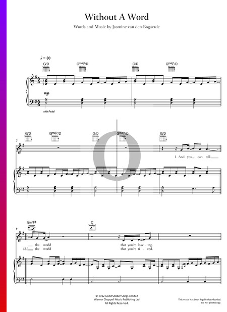 Without A Word Sheet Music