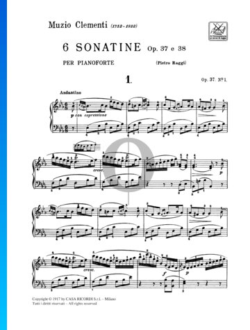 Sonatine in E-flat Major, Op. 37 No. 1 Partitura