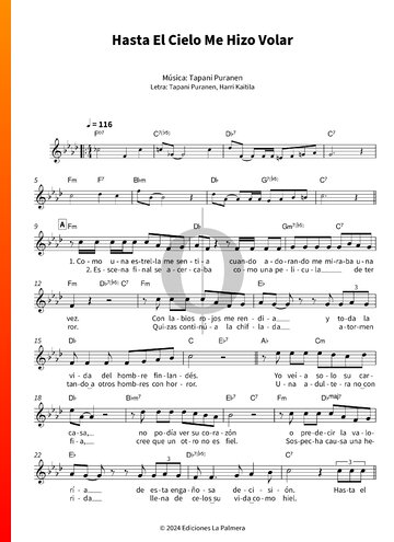 Hasta El Cielo Me Hizo Volar Sheet Music