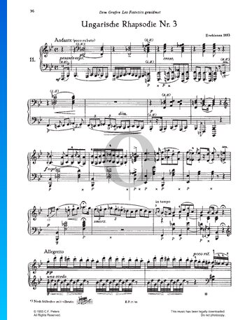 Hungarian Rhapsody No. 3, S.244/3 Partitura