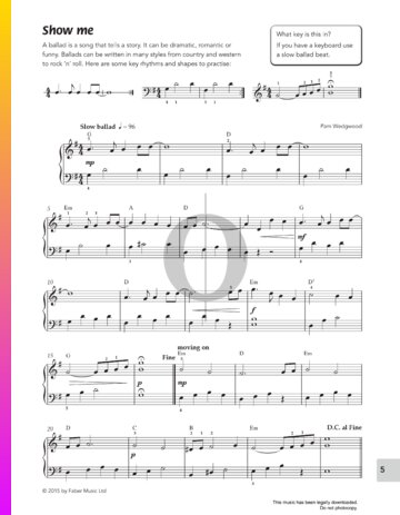 Show Me Sheet Music