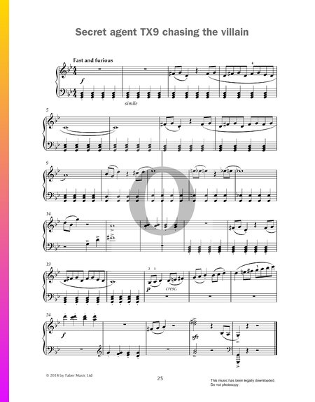 Secret Agent TX9 Chasing The Villain Sheet Music