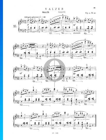 Waltz, Op. 9 No. 12 Partitura