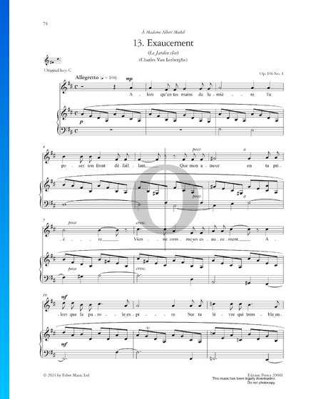 Le Jardin clos, Op. 106: Nr. 1 Exaucement