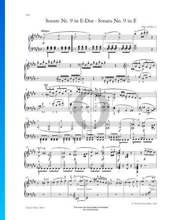 Sonata in E Major, Op. 14 No. 1 Spartito