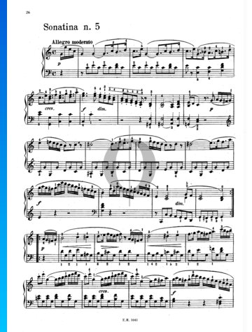 Partition Sonatina in C Major, Op. 20 No.5