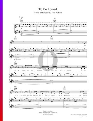 To Be Loved Sheet Music