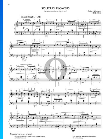 Waldszenen, Op. 72: Nr. 3 Einsame Blumen Musik-Noten