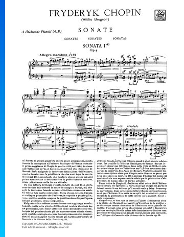 Sonata in C Minor, Op. 4 No. 1 Spartito