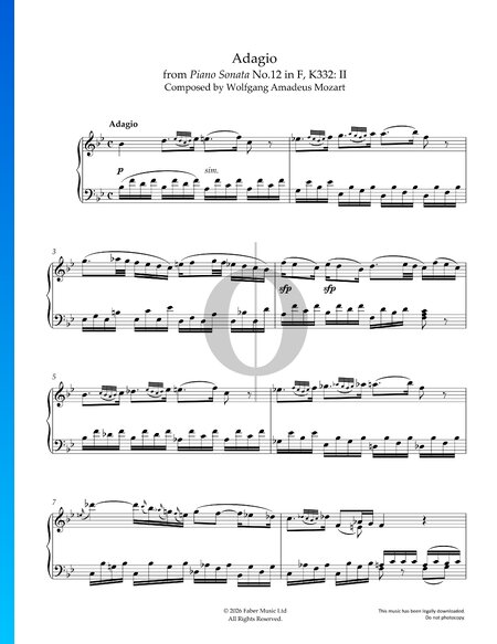 Piano Sonata No. 12 F Major, KV 332 (300k): 2. Adagio