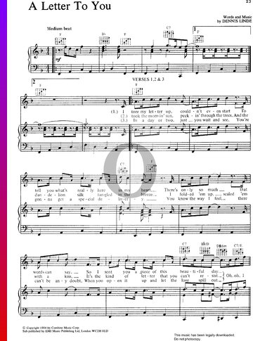 A Letter To You Sheet Music