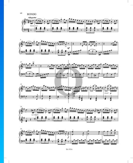 Sonata in G Major No.1, Op. 53 P. XII: 41: 3. Rondo Sheet Music