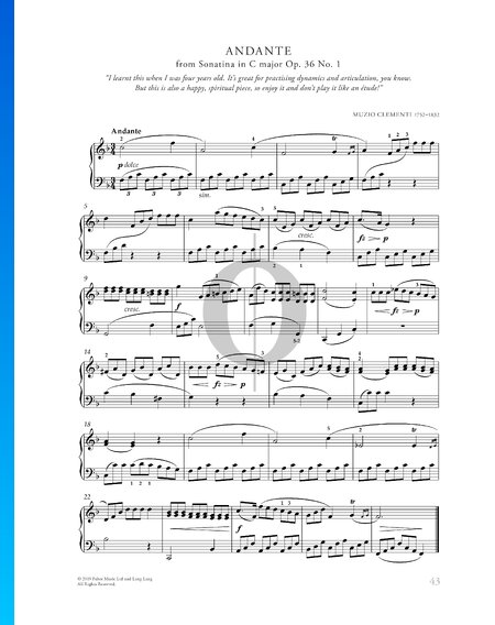 Sonatine in C Major, Op. 36 No. 1: 2 Andante