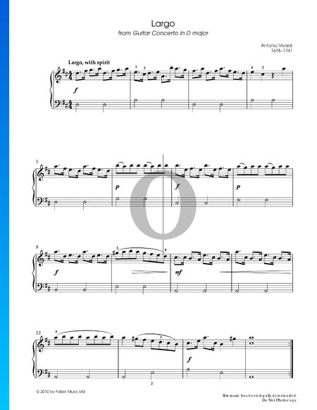 Lute Concerto in D Major, RV 93: 2. Largo Sheet Music