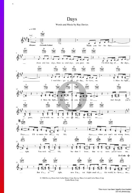 Days Musik-Noten