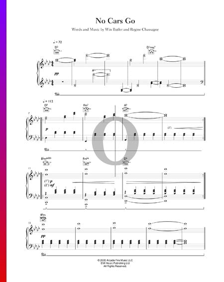 No Cars Go Sheet Music