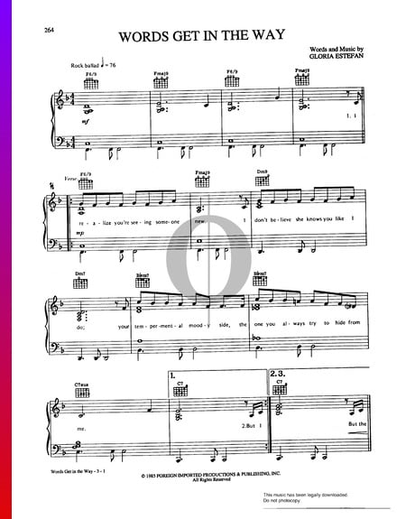 Words Get In The Way Musik-Noten