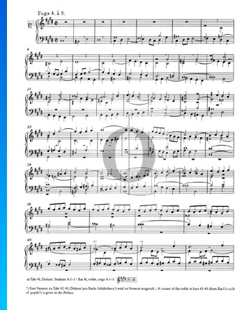 Fuga 4 en do sostenido menor, BWV 849 Partitura
